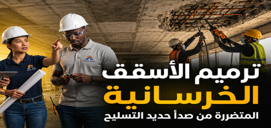ترميم الأسقف الخرسانية المتضررة من صدأ حديد التسليح